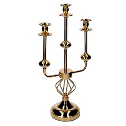 [V6142050000] Portacandele candelabro metallo oro cm 26x14h51
