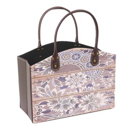 [V3471280000] Portariviste ecopelle grigio fiori rettangolare cm 33