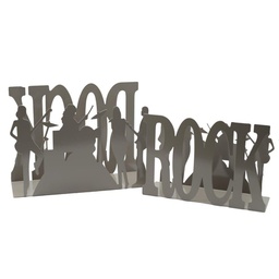 [V3404550000] Portariviste metallo rock 1-2 tortora cm 35x12h24