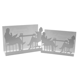 [V3404480000] Portariviste metallo sagome 1-2 bianco cm 35x12h24