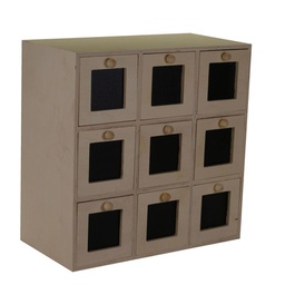 [V5032420000] Portatutto legno naturale 9 cassetti cm 35x18h35
