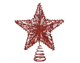 [1991851] Puntale per albero di Natale  Colore rosso   cm 20 x  23 h con paillettes