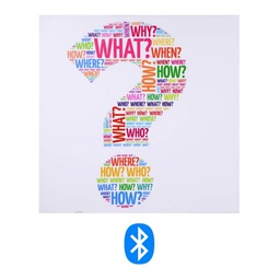 [1927379] Quadro Bluetooth con stampa punto interrogativo multicolor