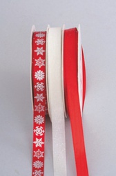 [19977657] Rocchetto A 3 Mm.10Xmt.9 Rosso/Avorio Glitter/Fiocchi Neve Displ decorazione di Natale