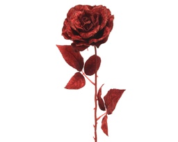 [19625912] Rosa decorativa con glitter rossa 10x22x60 cm