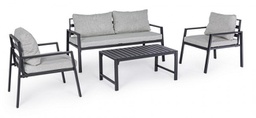 [B0662632] Salotto da giardino antracite con cuscini sfoderabili