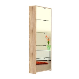 [FZ85740] Scarpiera 5 ribalte a specchio struttura rovere sonoma 58x17xh.177 cm(KOBLENZSON)