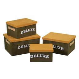 [V1223960000] Scatola  tessuto 1-4 verde rettangolarecm40x31h21