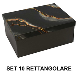 [V1226090000] Scatola cartone 1-10 effetto marmo nerorettangolare cm37,5x29h16