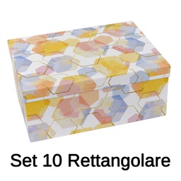 [V1225900000] Scatola cartone 1-10 esagoni bianco rettangolare cm37,5x29h16
