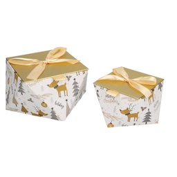 [V1221740000] Scatola cartone 1-2 bianco oro cm20,9x20,9h10