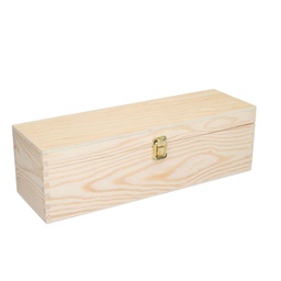 [V5034120000] Scatola cassetta vino legno naturale 1 bottiglia champagne cm38x13h12