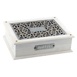 [V5919980000] Scatola coffee legno elettra 12 posti rettangolare cm32x26h9,5
