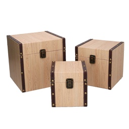 [V1225510000] Scatola ecopelle 1-3 effetto legno quadro cm 22x22h22