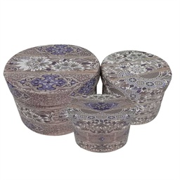 [V1225840000] Scatola ecopelle 1-3 grigio fiori tondocm ø27h18