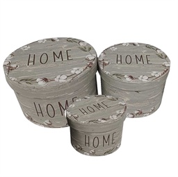 [V1225850000] Scatola ecopelle 1-3 grigio home tondo cm ø27h18