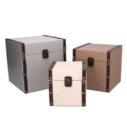 [V1225500000] Scatola ecopelle 1-3 neutro quadro cm 22x22h22