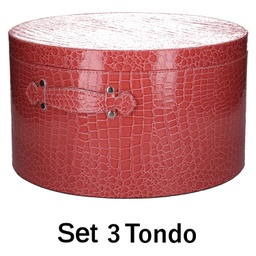 [V1224310000] Scatola ecopelle 1-3 rosso tondo cm ø42h24