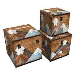 [V1223640000] Scatola ecopelle adventures 1-3 quadro cm30,5x30,5h30,5