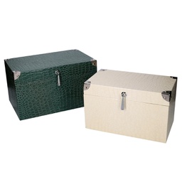 [V5035530000] Scatola legno 1-2 rivestita ecopelle rettangolare cm35x22h20