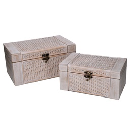 [V5035520000] Scatola legno 1-2 sbiancato rettangolare cm34x20,5h17,5