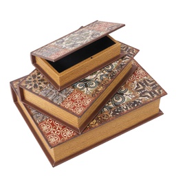 [V1225740000] Scatola libro ecopelle 1-3 mandala rettangolare cm32x24h8