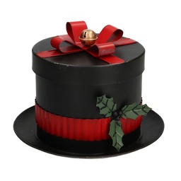 [V6115460000] Scatola metallo nero cappello tondo cmø25h19