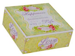 [V9136990000] Scatola piccola quadra happiness ld-7049 cm. 22 x 22 h 7