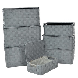 [V1225580000] Scatola poliestere 1-7 grigio rettangolare c/manici metallo cm 40x30h21