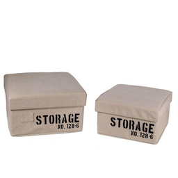 [V1215970000] Scatola tessuto 1-2 crema storage quadro pieghevole cm 36x36h20