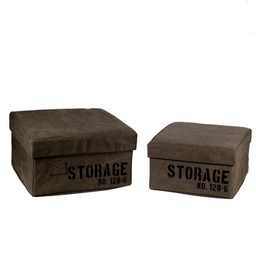[V1215990000] Scatola tessuto 1-2 marrone storage quadro pieghevole cm 36x36h20
