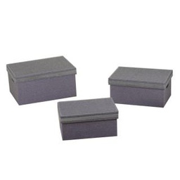 [V1219220000] Scatola tessuto 1-3 grigio e argento rettangolare cm42x30h20