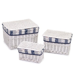 [V1215810000] Scatola vimini giuseppe 1-3 bianco rettangolare cm 45x35h30