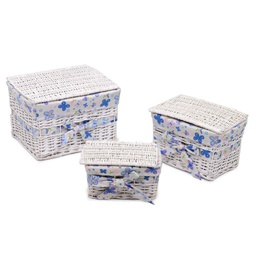 [V1215730000] Scatola vimini spaccato sam 1-3 bianco rettangolare cm 45x35h30