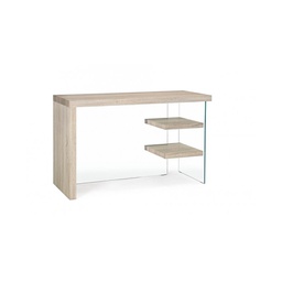 [B5732001] Scrivania in legno e vetro temperato Bilbao 120x50x76h cm