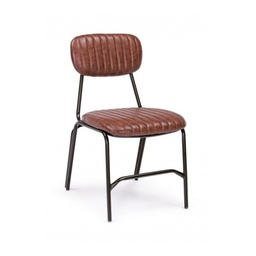 [B0746102] Sedia Debbie arancio scuro vintage in ecopelle
