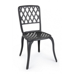 [B0805109] Sedia alluminio antracite esterno cm 44 x 46 x 89h