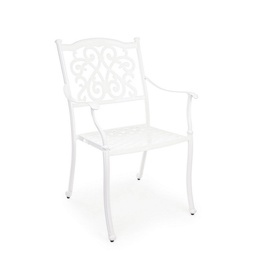 [B0805090] Sedia con bracciolo Ivrea bianco da esterno