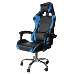 [8056157802464] Sedia gaming in ecopelle da ufficio reclinabile Blu e Nero 64x53x h123-133 cm