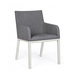 [B0663041] Sedia in alluminio verniciata a polvere grigio cm 55x 62x 82h