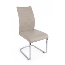 [B0733167] 4x Sedia moderna imbottita in ecopelle Cappuccino MYRA 41x60x h98 cm