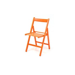 [FZ52790] 4X Sedia pieghevole in faggio di alta qualita colore arancio 43x48xh.79 cm