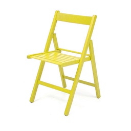 [EFFEZ55942] 4X Sedia pieghevole in faggio di alta qualita colore giallo 43x48xh.79 cm EFFEZ