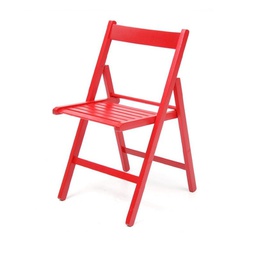 [FZ55714] 4X Sedia pieghevole in faggio di alta qualita colore rosso 43x48xh.79 cm