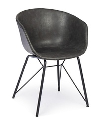 [B0734316] Sedia vintage ecopelle antracite Warhol