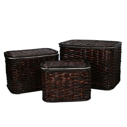 [V9182940000] Set 3 scatola vinini noce sv-0121 cm36x26h26