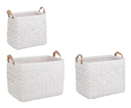 [B0411281] Set3 Cesta 2M Lisette Rett Bianco