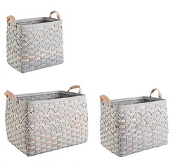 [B0411272] Set3 Cesta 2M Lisette Rett Grigio