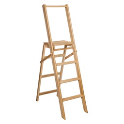 [DFL7909510] Sgabello Con Barra Di Appoggio 'Scaletta' 4 Gradini - Col.Naturale