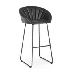 [1940870] Sgabello bar in ecopelle vintage nero Jacky Bizzotto